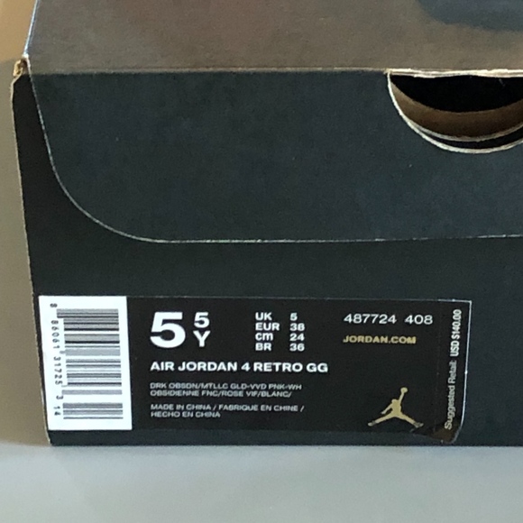 DS Nike Air Jordan 4 IV Retro Denim PINK size 5.5y - Picture 7 of 7